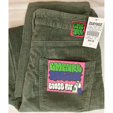 Empyre Tori High Green Corduroy Vtg Y2K Baggy Skate Pants Womens Size 4 27X30.5