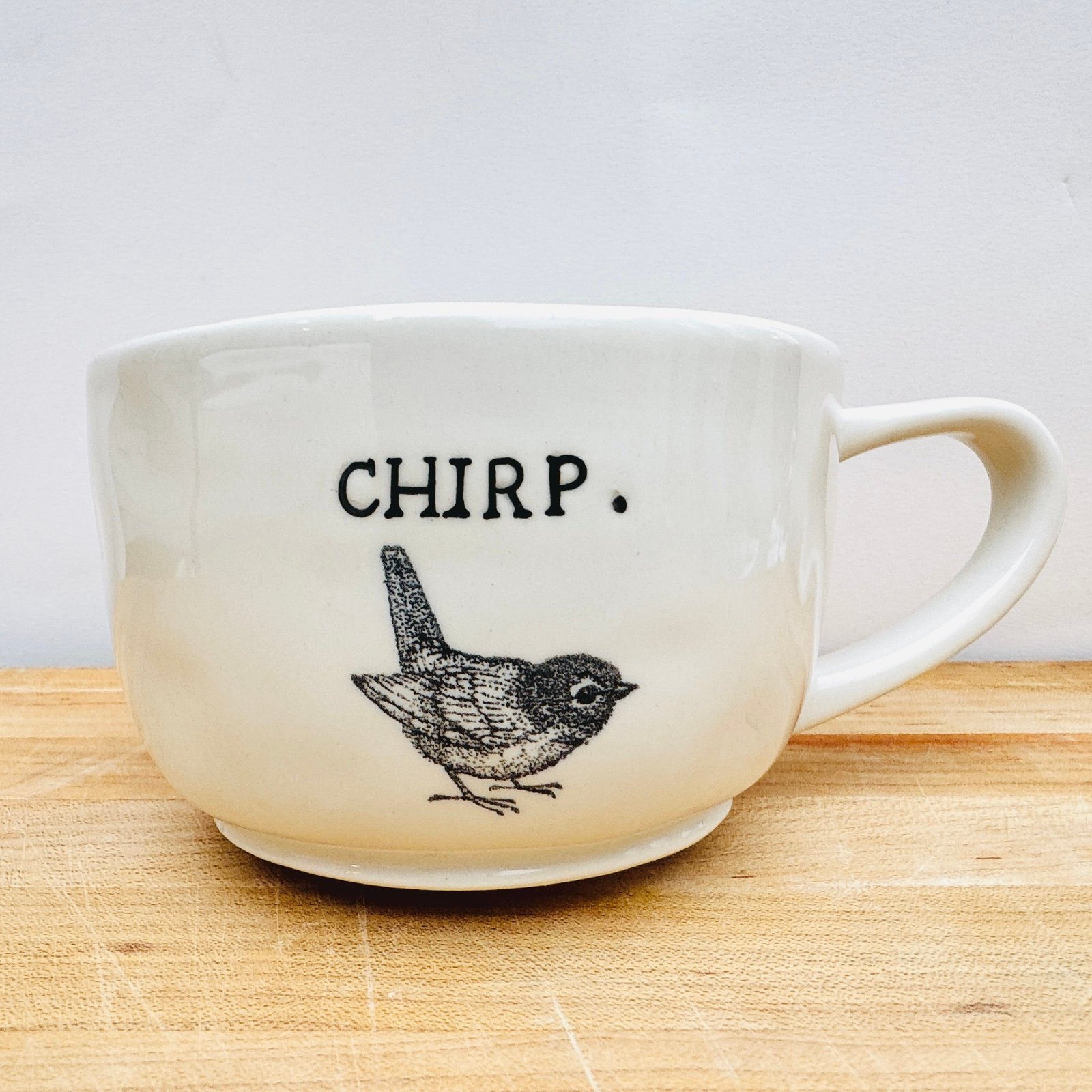 Rae Dunn Vintage CHIRP Mug (Cafe au Lait Style Cup), Rare and Hard to Find