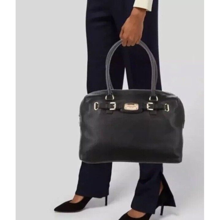 Michael Kors Womens WEEKENDER BAG XL Handbag Black Leather Hamilton Satchel COA
