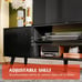 NEW Modern TV Stand for 60 inch TVs with Storage Cabinets & Open Shelf, Black