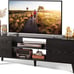 NEW Modern TV Stand for 60 inch TVs with Storage Cabinets & Open Shelf, Black