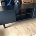 NEW Modern TV Stand for 60 inch TVs with Storage Cabinets & Open Shelf, Black