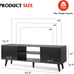 NEW Modern TV Stand for 60 inch TVs with Storage Cabinets & Open Shelf, Black
