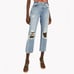 Frame Le Jane High Rise Straight Distressed Denim Blue Jeans Size 28 New