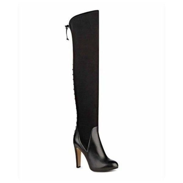 NINE WEST Brenna Black Leather/Suede Over the knee boots Size 7M