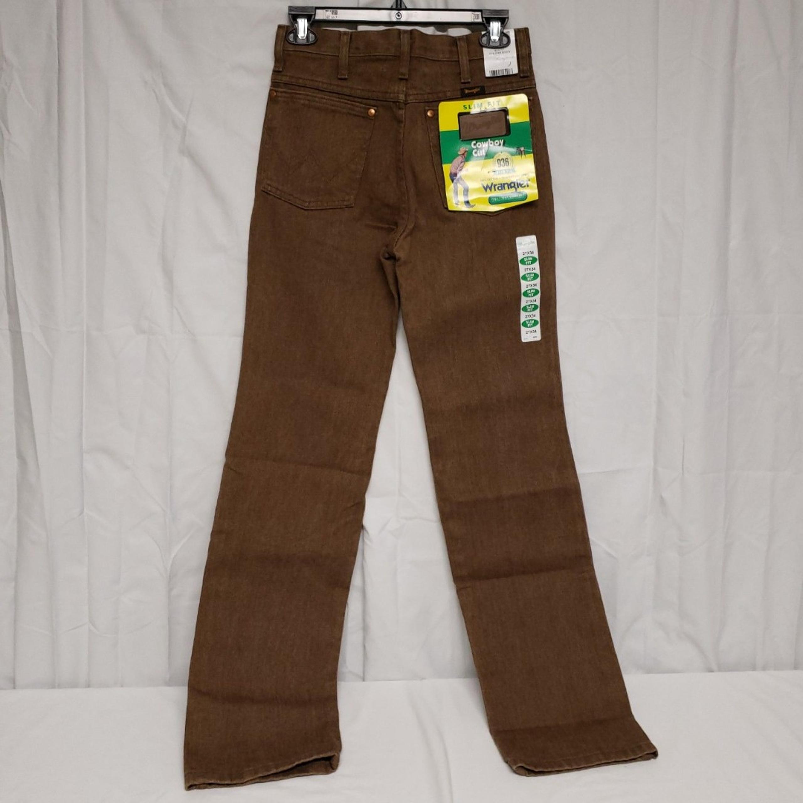 Wrangler Men's 27x34 0936BKW Cowboy Cut Slim Fit Jean, Black Whiskey