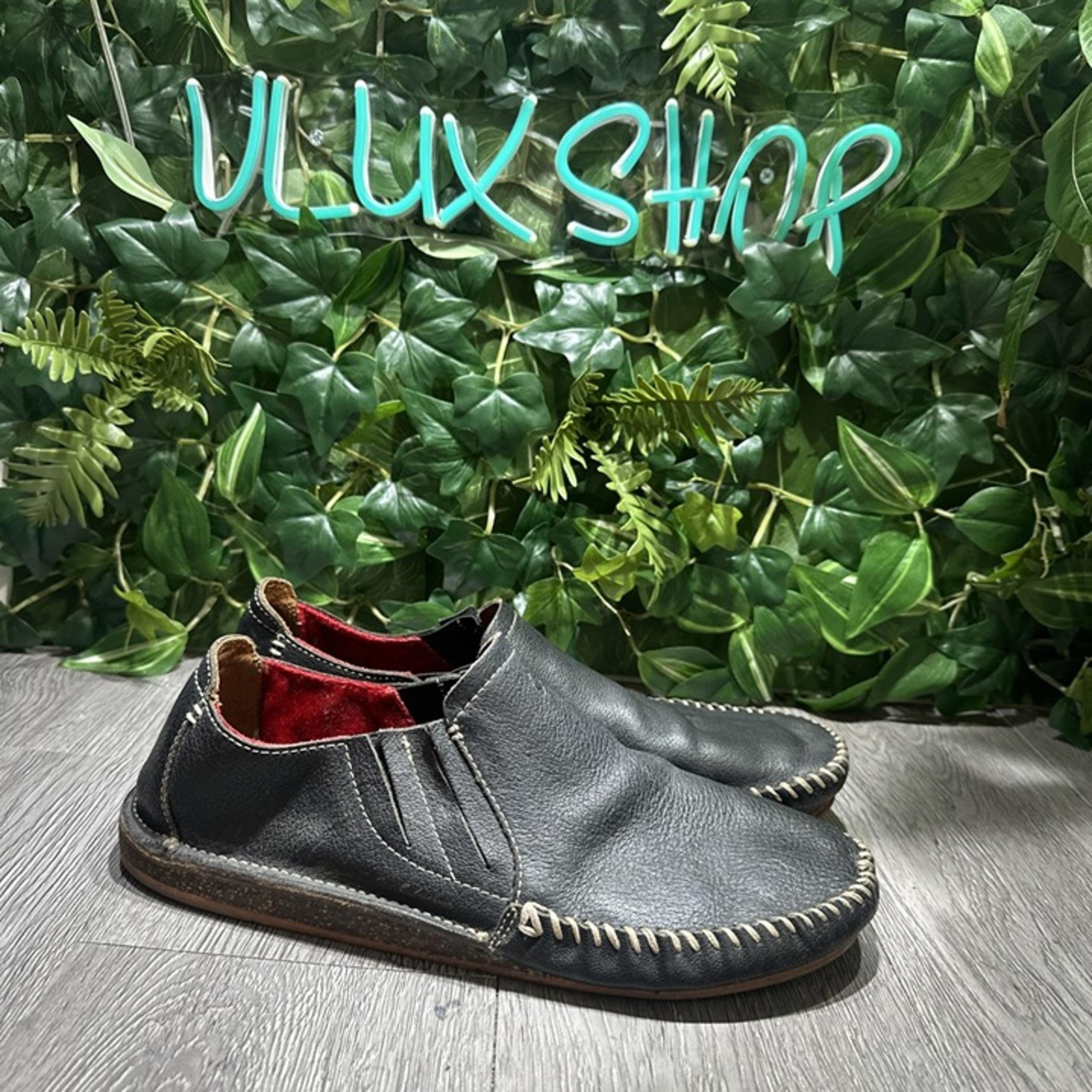 Olukai Men’s Ali’l’ Elua Black Crafted Leather Slip On Loafers Size 11.5 Hair
