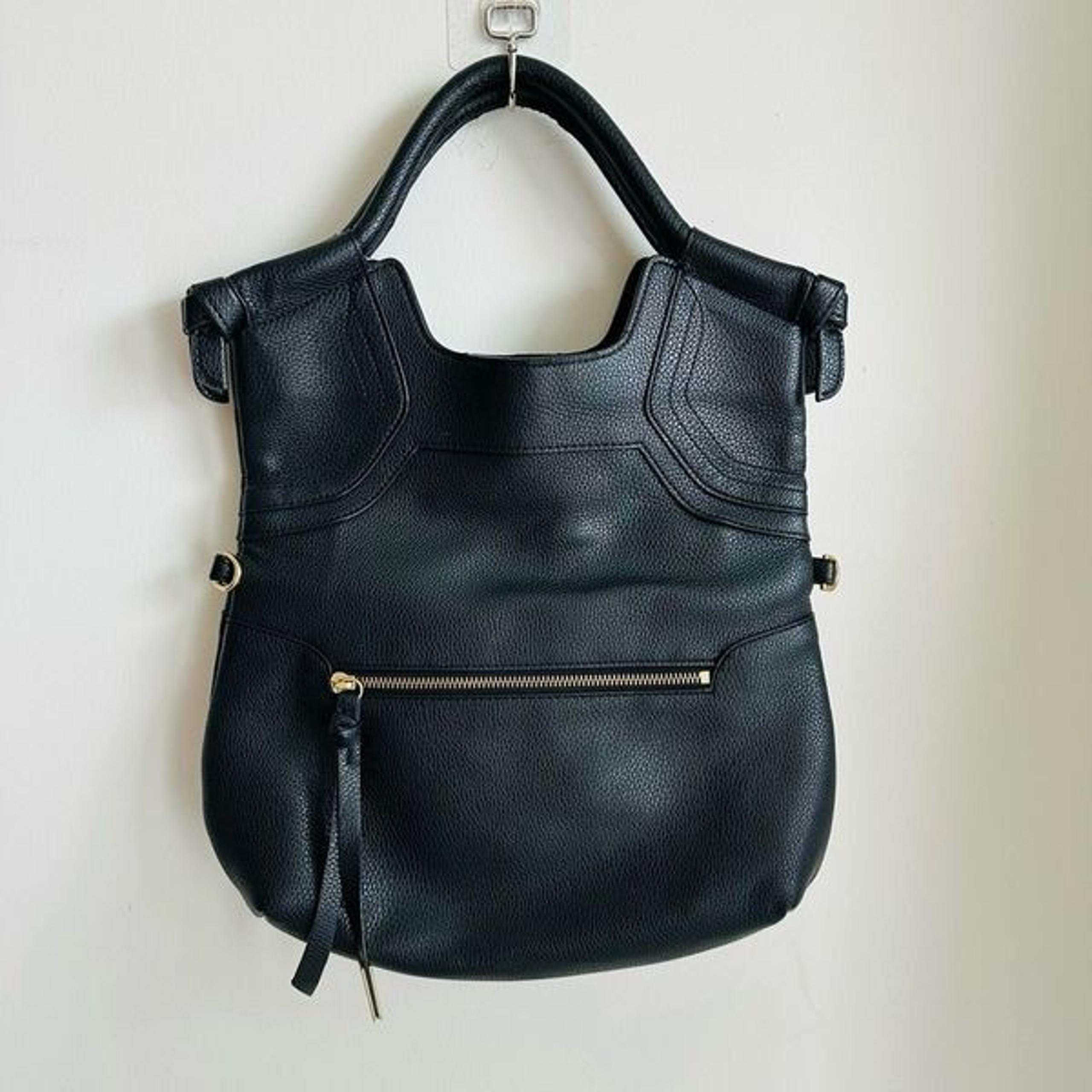 Foley + Corinna Mid City Foldover Tote  Black Pebbled Leather  $249