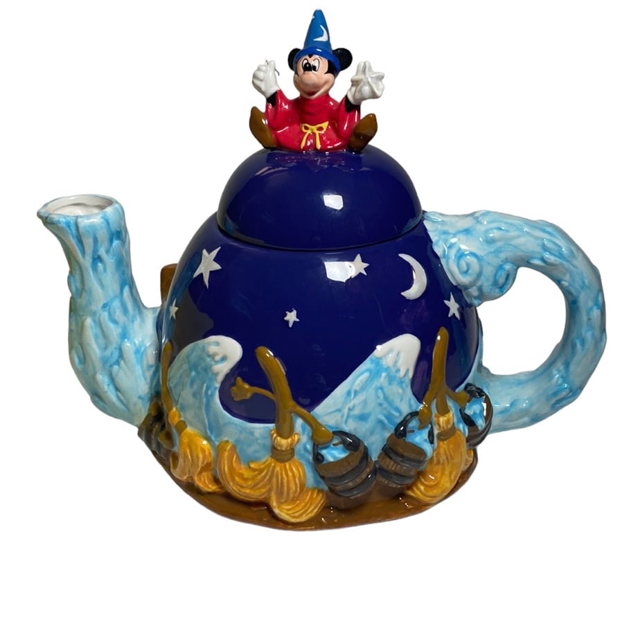 Vintage Disney Fantasia Sorcerer Mickey Mouse Teapot Hand Painted Collectible