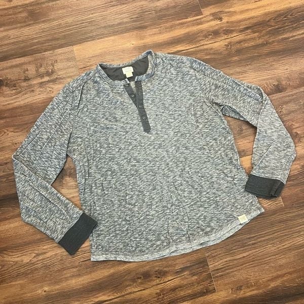 Lucky Brand Mens Heather Grey Henley Shirt