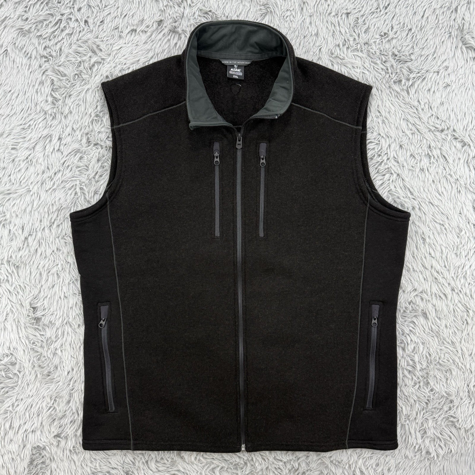 KUHL Interceptr Vest Men's XXL Black Fleece Full Zip Hiking Outdoors