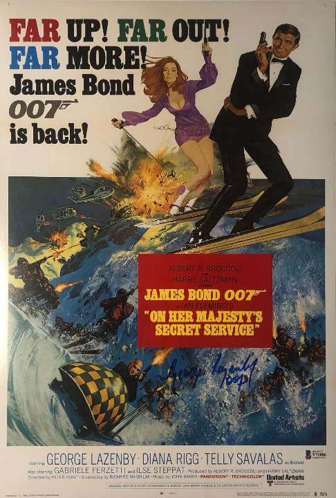 George Lazenby Signed 12x18 James Bond