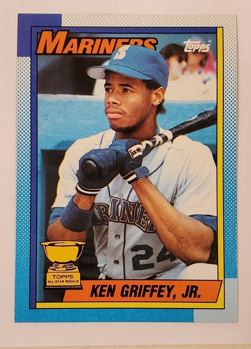 1990 Topps KEN GRIFFEY JR. ERROR RC #336 Bloody Scar HOF 100% AUTHENTIC!! Error