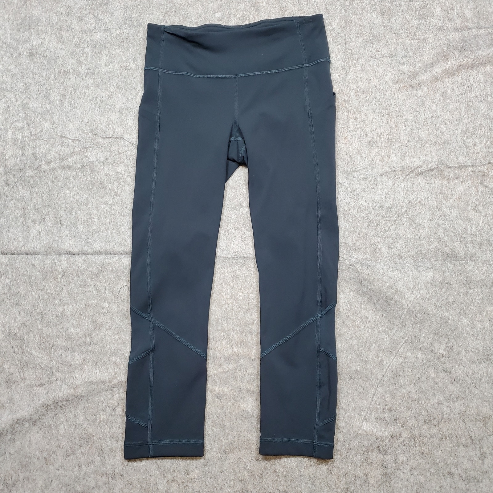 Lululemon Leggings Womens 4 Pace Rival Crop 22 Night Diver Pockets Yoga Run Gym