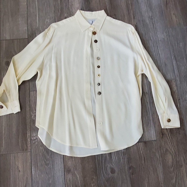 Vtg 90s Todd Oldham Almost Seven Decorative Ivory Blouse No Size Measures XL