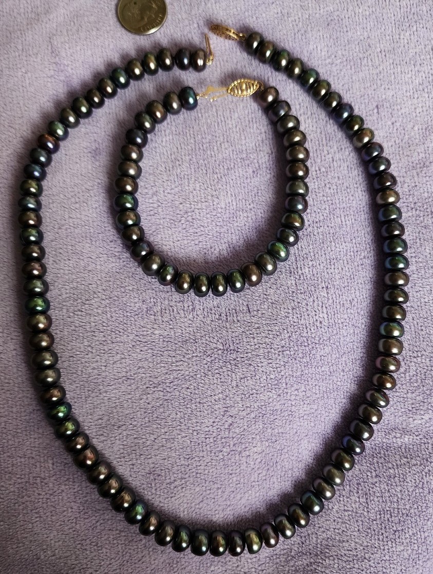 10k solid Tahitian pearls set