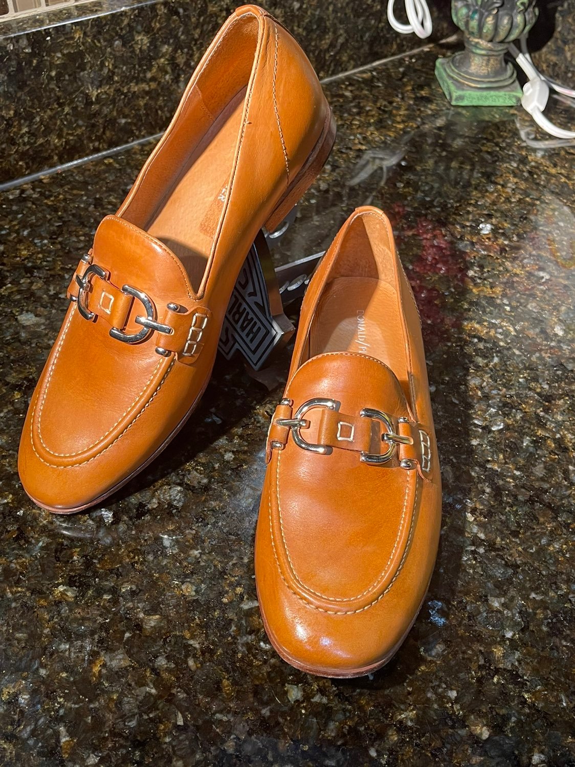 Donald Pliner Leather Slip on Loafers