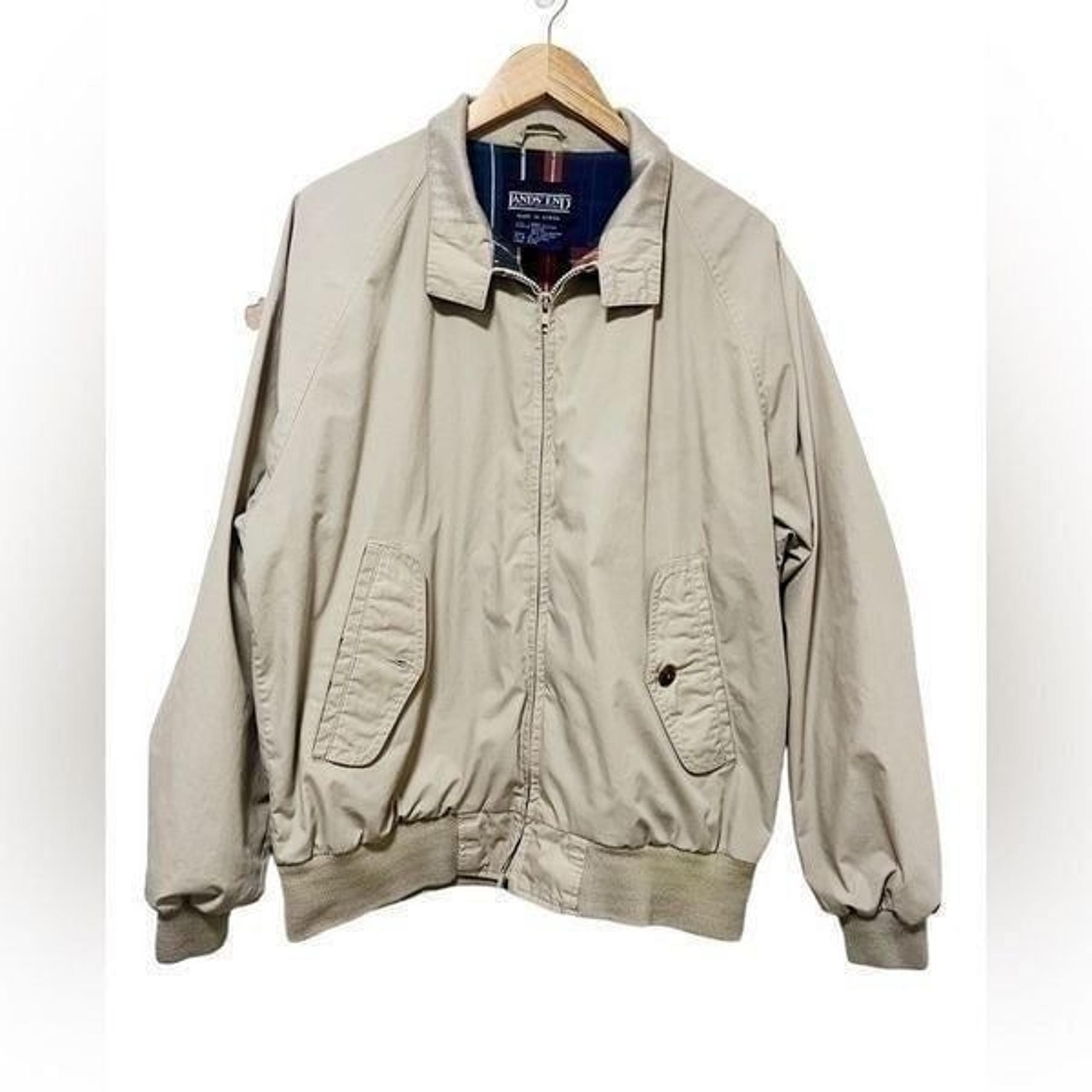 Lands’End zip Collared Polyester & Cotton Men’s Jacket Size Large