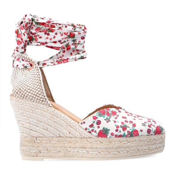 LOVESHACKFANCY x MANEBI Espadrille Sandal in Berry Cherry