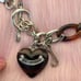 Juicy Couture Y2K Tortoiseshell & Silver-tone Puffy Heart Starter Vintage Charm