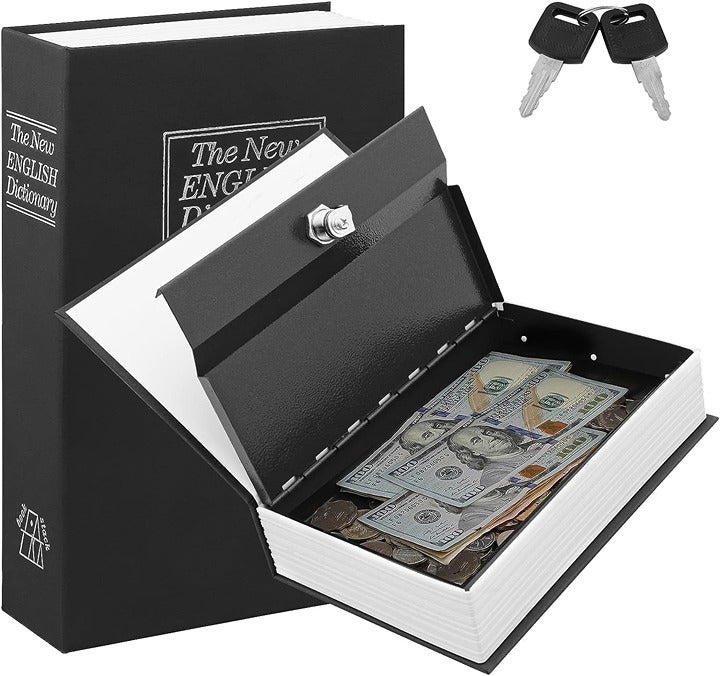 Portable Secret Book Box Safe with Key Lock