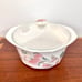 Vintage 80’s MIKASA Fire & Ice 2-Quart Casserole w/ Lid Silk Flowers AA009
