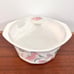 Vintage 80’s MIKASA Fire & Ice 2-Quart Casserole w/ Lid Silk Flowers AA009
