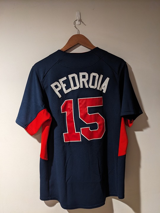 Boston Red Sox Pedroia MLB Baseball Blue Medium Jersey