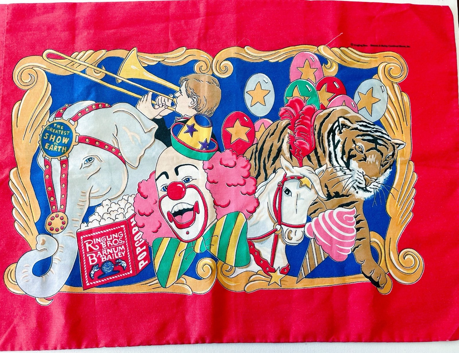 Vintage RARE Ringling Bros Barnum & Bailey Collectible Circus Pillowcase
