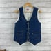 Vintage 1980's Levi's Shearling Denim Vest Made in USA Size Small Sherpa lined