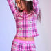 Forever 21 x Hello Kitty & Friends Thermal Plaid Top & Shorts Pajama Set (S) NWT