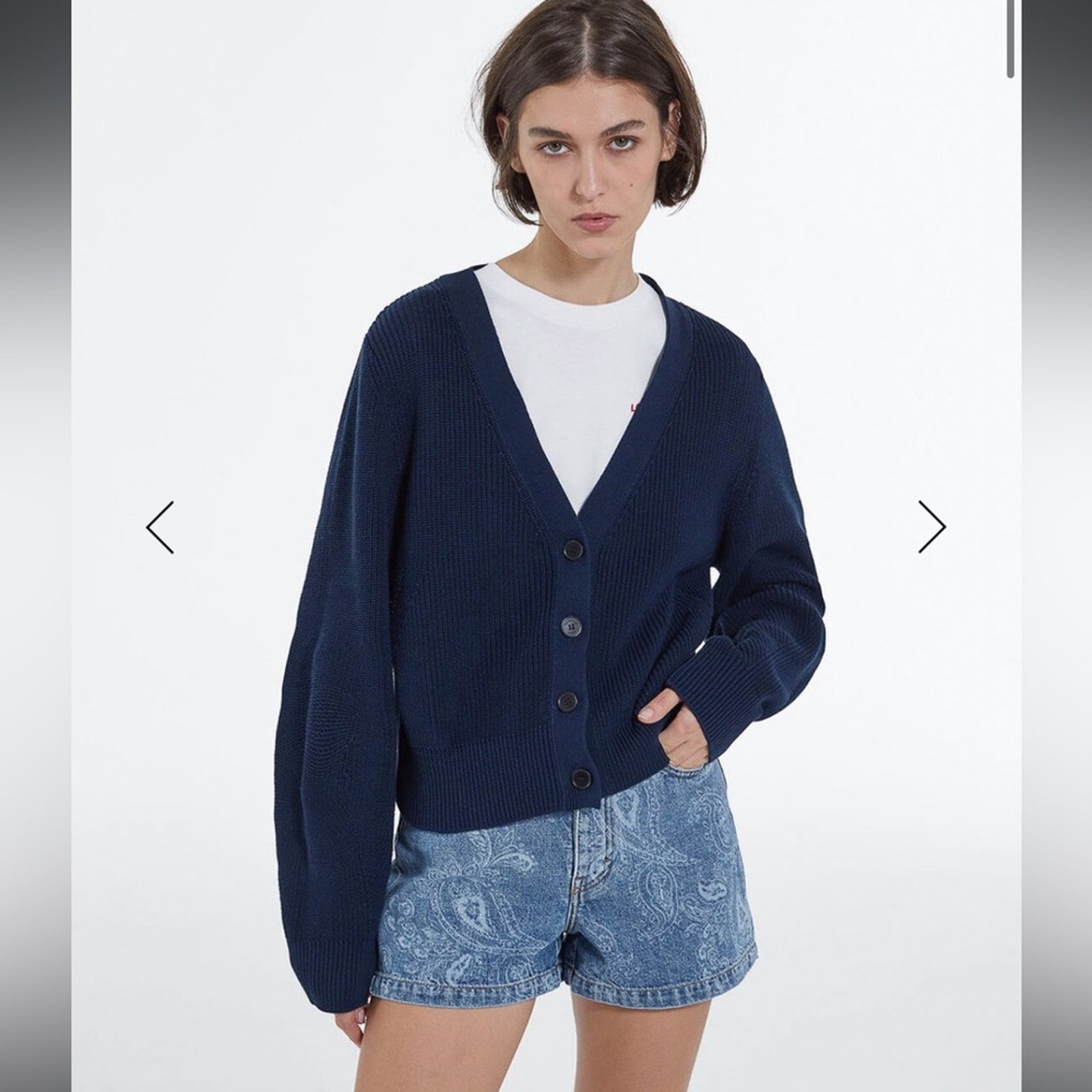 The Kooples Dark Navy Blue Court Bleu Marine Long Sleeve Cardigan Sz 2 (M) NEW