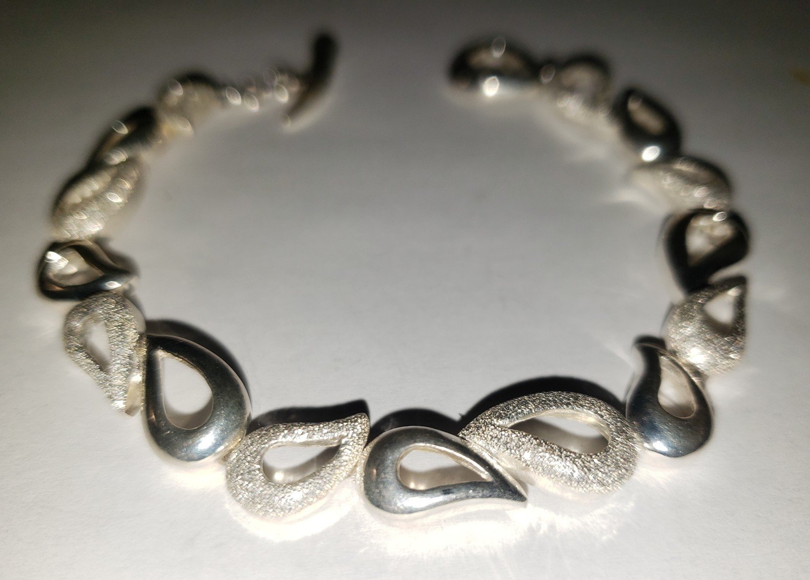 Sterling Silver Polished And Satin Toggle Bracelet