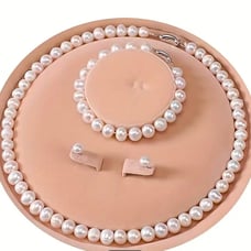 Freshwater Cultured Pearl Necklace - Complete 3 piece set