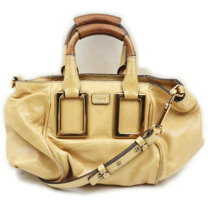 Chloe Beige Leather 2way Shoulder Bag 8