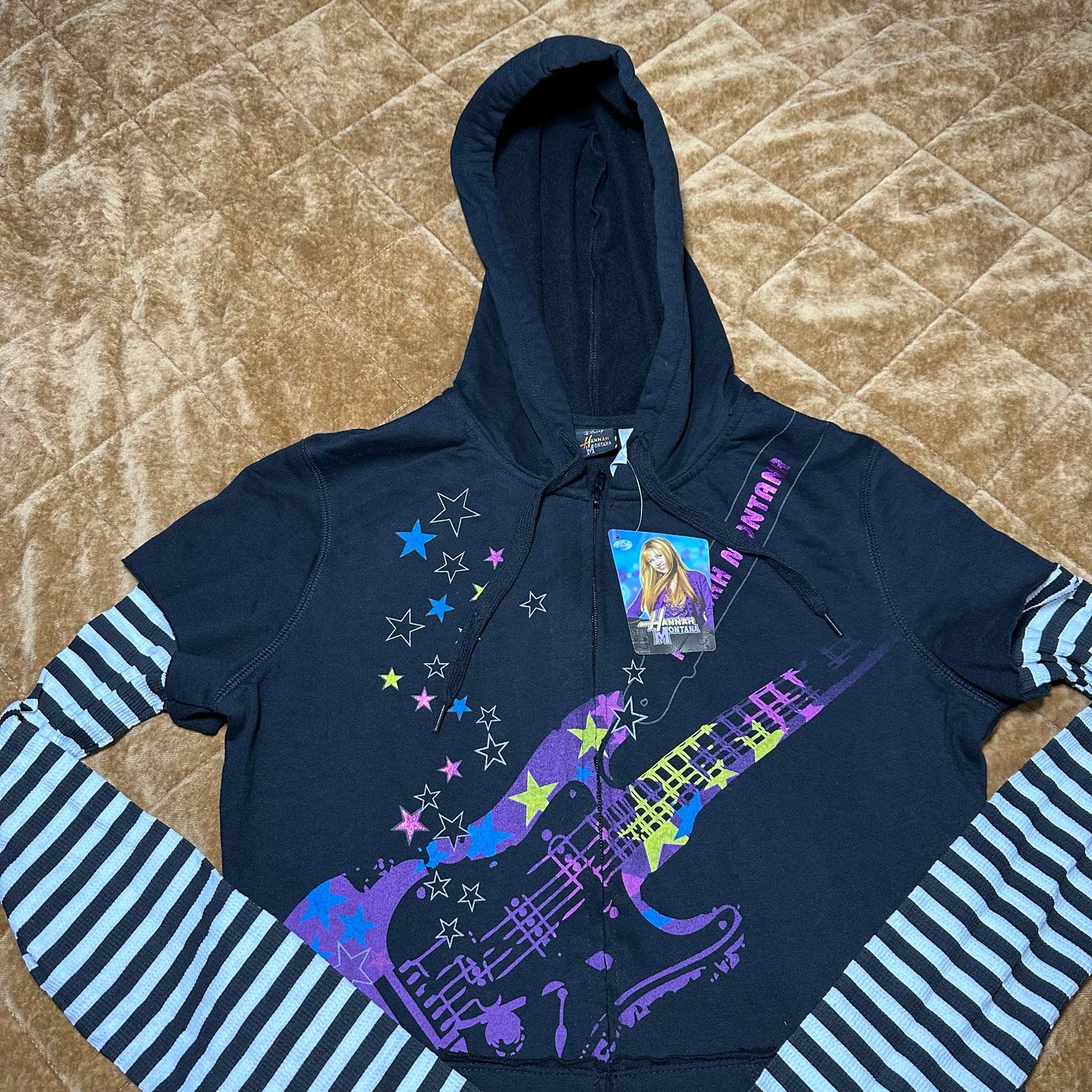 Vintage NWT Y2K Hannah Montana Hoodie Full Zip Jr Large Womens Small Miley Cyrus