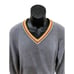 Vintage Bike Gray V-Neck Sweater With Striped Collar Men’s Size Small