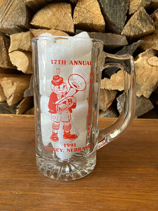 17th Annual Oktoberfest 1991 Sidney Nebraska commemorative drinking glass beer