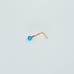 Solid 14kt Gold Ocean Blue crystal opal nose piercing mark 14k Solid Gold New