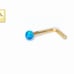 Solid 14kt Gold Ocean Blue crystal opal nose piercing mark 14k Solid Gold New