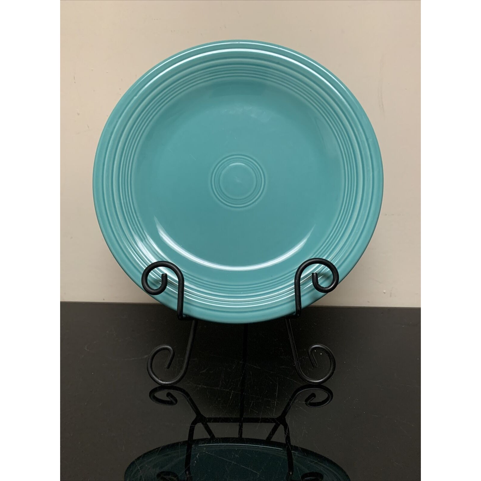 HOMER LAUGHLIN china FIESTA Turq color Dinner Plate 10.5 EUC FS Bnfts Chrty