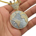 Ice out Bling Cz King Of The World Gold Plated Pendent+24INCH Rope Chain