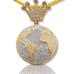 Ice out Bling Cz King Of The World Gold Plated Pendent+24INCH Rope Chain