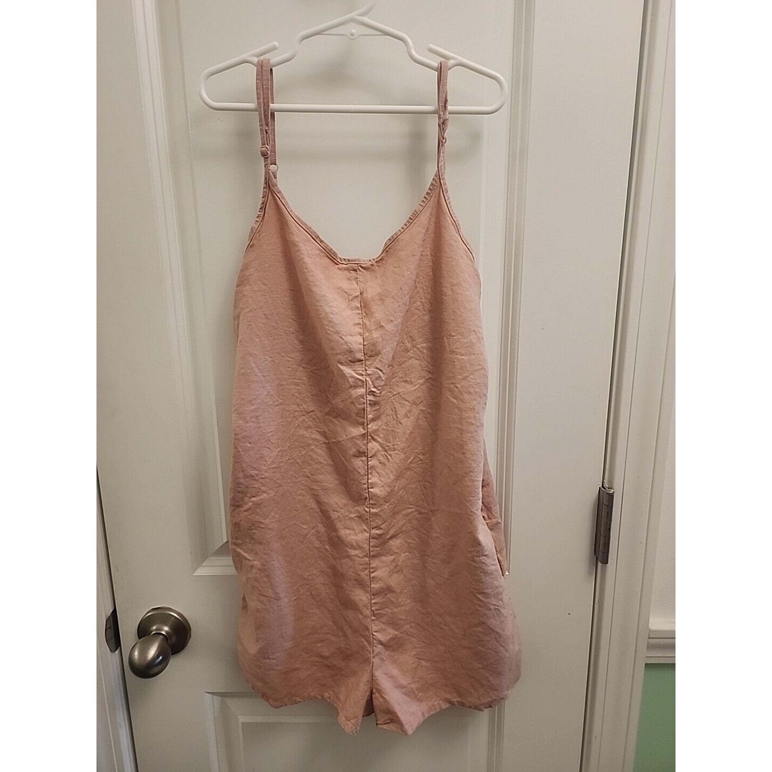 Heart Hips Womens Romper Pink Pockets Small Adjustable Straps Shorts S  Junior