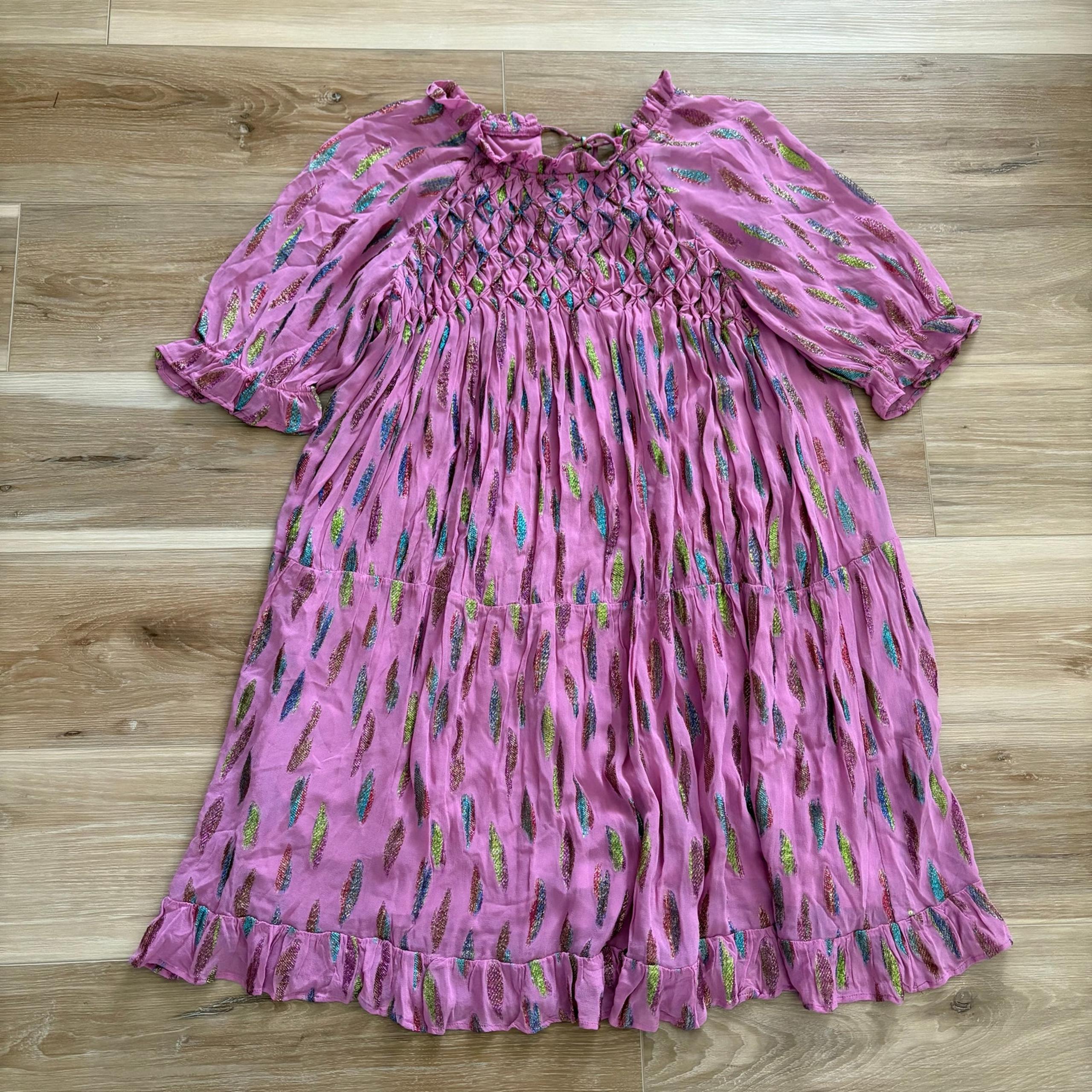 Saylor Sylvi Metallic Confetti Jacquard Dress L