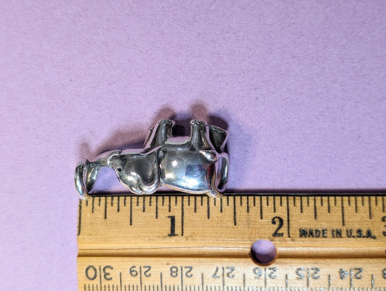 Vintage Sterling Silver Handmade Unique Elephant Slider