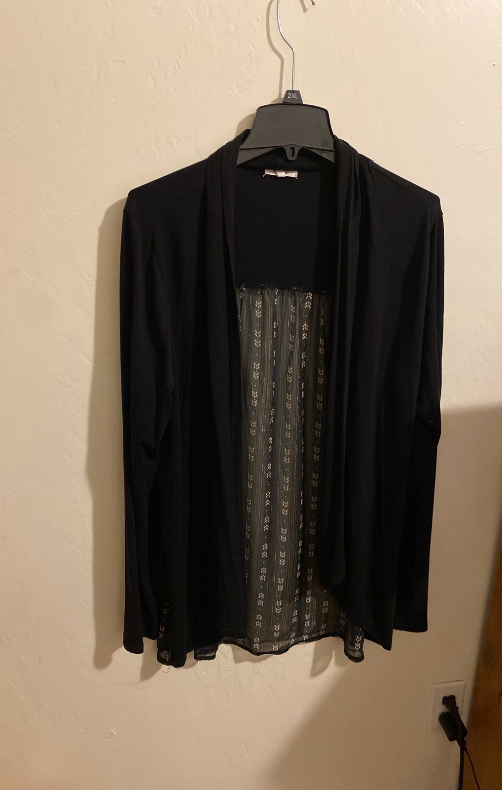 Long sleeve cover up with see thru back