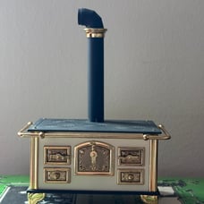Vintage German Bodo Hennig Antique Brass Stove 1:12 Dollhouse MiniatureArtisan