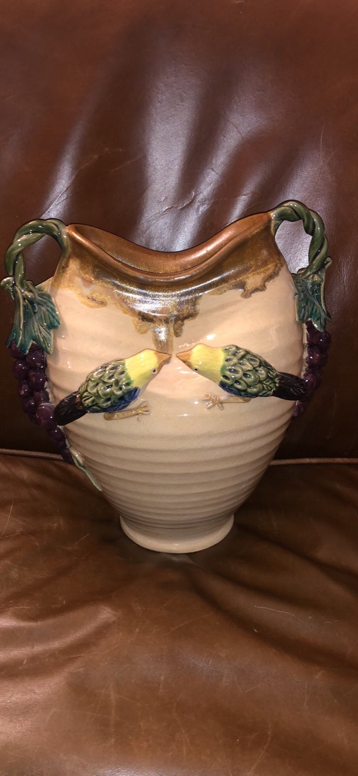Beautiful, hand-painted, ceramic vase( please read)