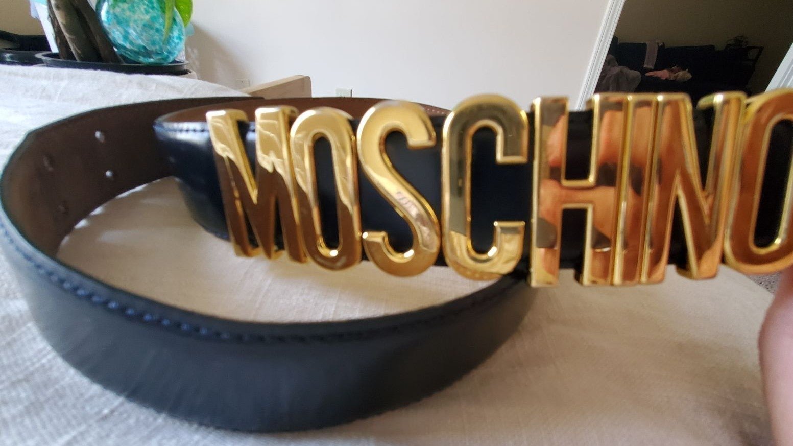Moschino Rare Redwall Navy Blue belt (S)